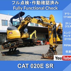 CAT 020E SR★Caterpillar★1,713 Hr★2-metric-ton class★Mini hydraulic excavator★Double-speed★2-pattern multi★Offset boom★Civil engineering, pipeline construction, and tight job sites