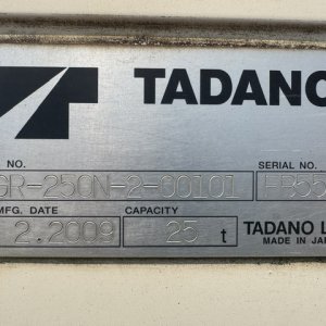 TADANO GR-250N-2 ★ Crane ★ X-OUTRIGGER, HOOK(25t, BALL HOOK), P/T JIB, A/C - Image 74
