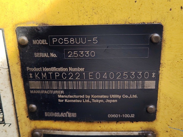 KOMATSU PC58UU-5 ★ Excavator ★ 400G, CAB, BLADE, A/C, MULTI