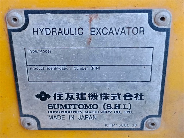 SUMITOMO SH125X-3B ★ Excavator ★ 500G+PAD, ARM CRANE, A/C, MULTI