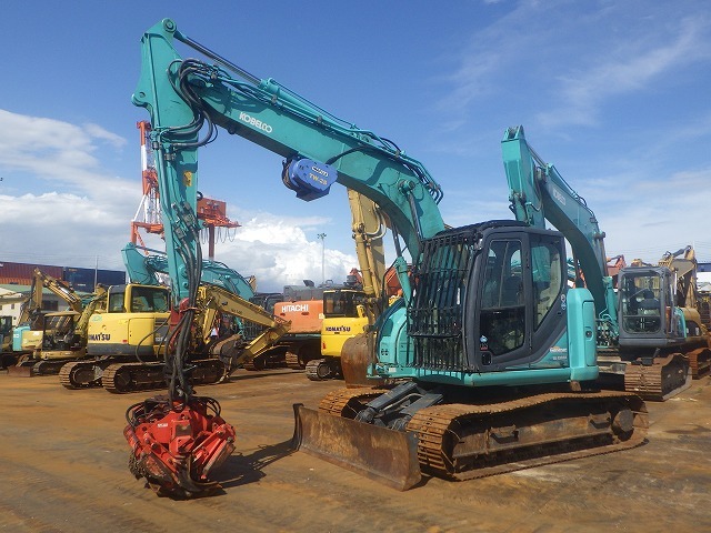 KOBELCO SK135SR-3F ★ Excavator ★ 600G, ROPS CAB, PROCESSOR (GP35A-641), BLADE, COM-PIPING (5), A/C, MULTI, WINCH