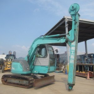 KOBELCO SK60SR-1E ★ Excavator ★ 450G+PAD, SLIDE CAB, TELESCOPIC ARM, CLAMSHELL BKT, BLADE, A/C - Image 5