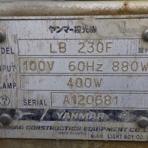 YANMAR TOWERLIGHT-5UNITS-SET ★ Other ★ 5UNITS SET(LB230F-A120681,LB230F-A120983,LB230F-A120990,LB430F-A220517,LB430F-A221046) - Image 16