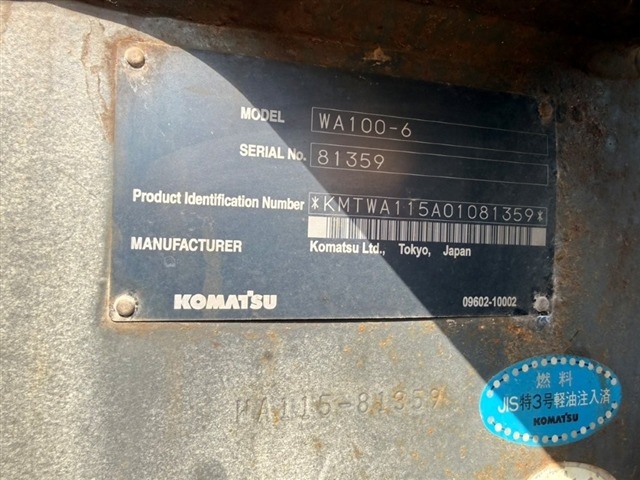 KOMATSU WA100-6 ★ Loader(Crawled/Wheeled) ★ CAB, BKT, A/C, 13,054km