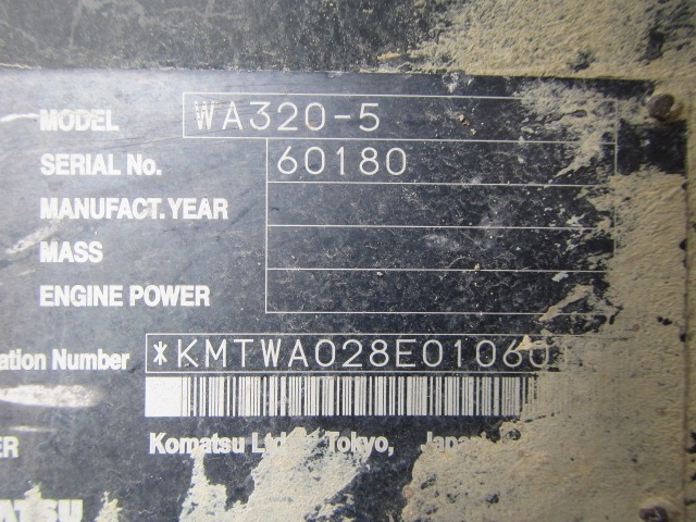KOMATSU WA320-5 ★ Loader(Crawled/Wheeled) ★ GP BKT, CAB, A/C, 94,594km