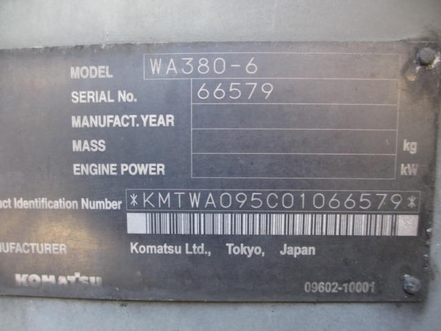 KOMATSU WA380-6 ★ Loader(Crawled/Wheeled) ★ CAB, BKT, A/C