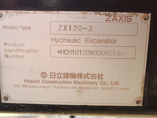 HITACHI ZX120-3 ★ Excavator ★ 500G, CRUSHER, PIPING, A/C, W/ BKT, PIPINGx2, BOLTS