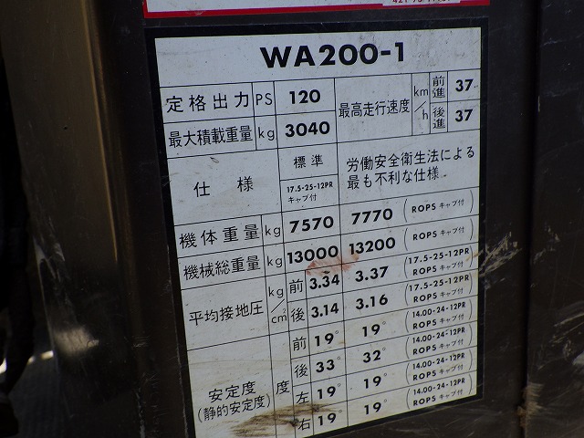 KOMATSU WA200-1 ★ Loader(Crawled/Wheeled) ★ CAB, BKT, Piping