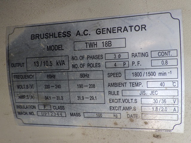 AIRMAN SDG13S-7 ★ Generator & Compressor ★ Generator, 13KVA