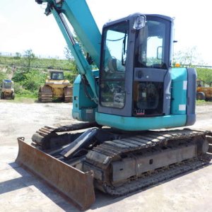 KOBELCO SK75UR-5 ★ Excavator ★ 450G+PAD, Arm Crane, Blade, Offset Boom, A/C, Multi - Image 3